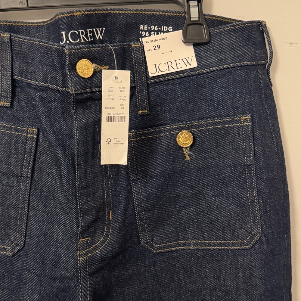 NWT J. Crew Slim-wide jean with sailor pockets 29 - Picture 9 of 9